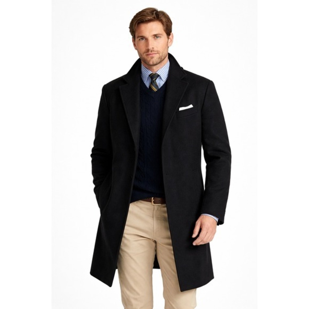 Everlane‎ Mens Black Wool Cashmere Blend Overcoat Size S